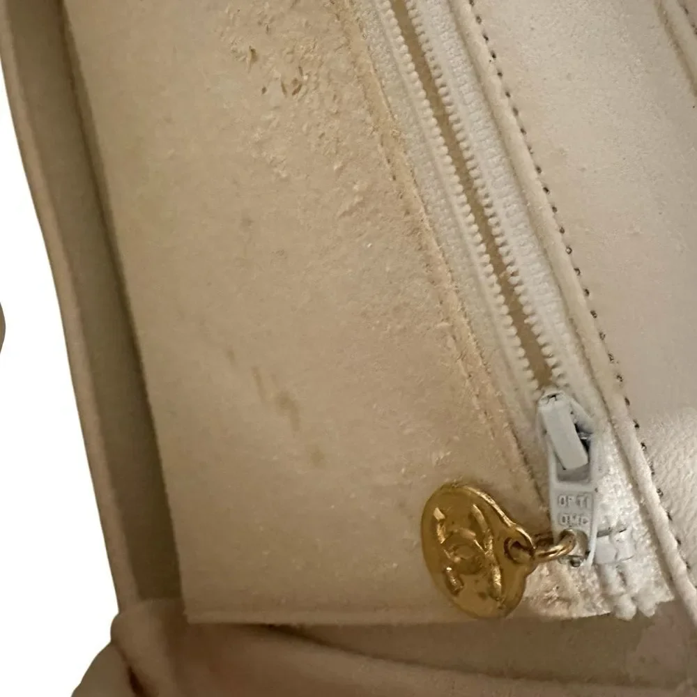 Chanel Cream Gold Quilted Crossbody Bag